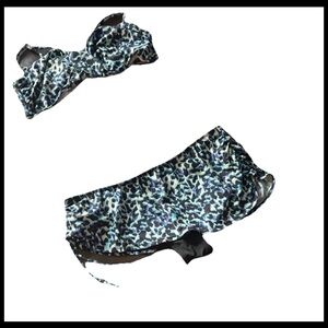 Anne Cole Blue and Black Animal Print Bikini size medium